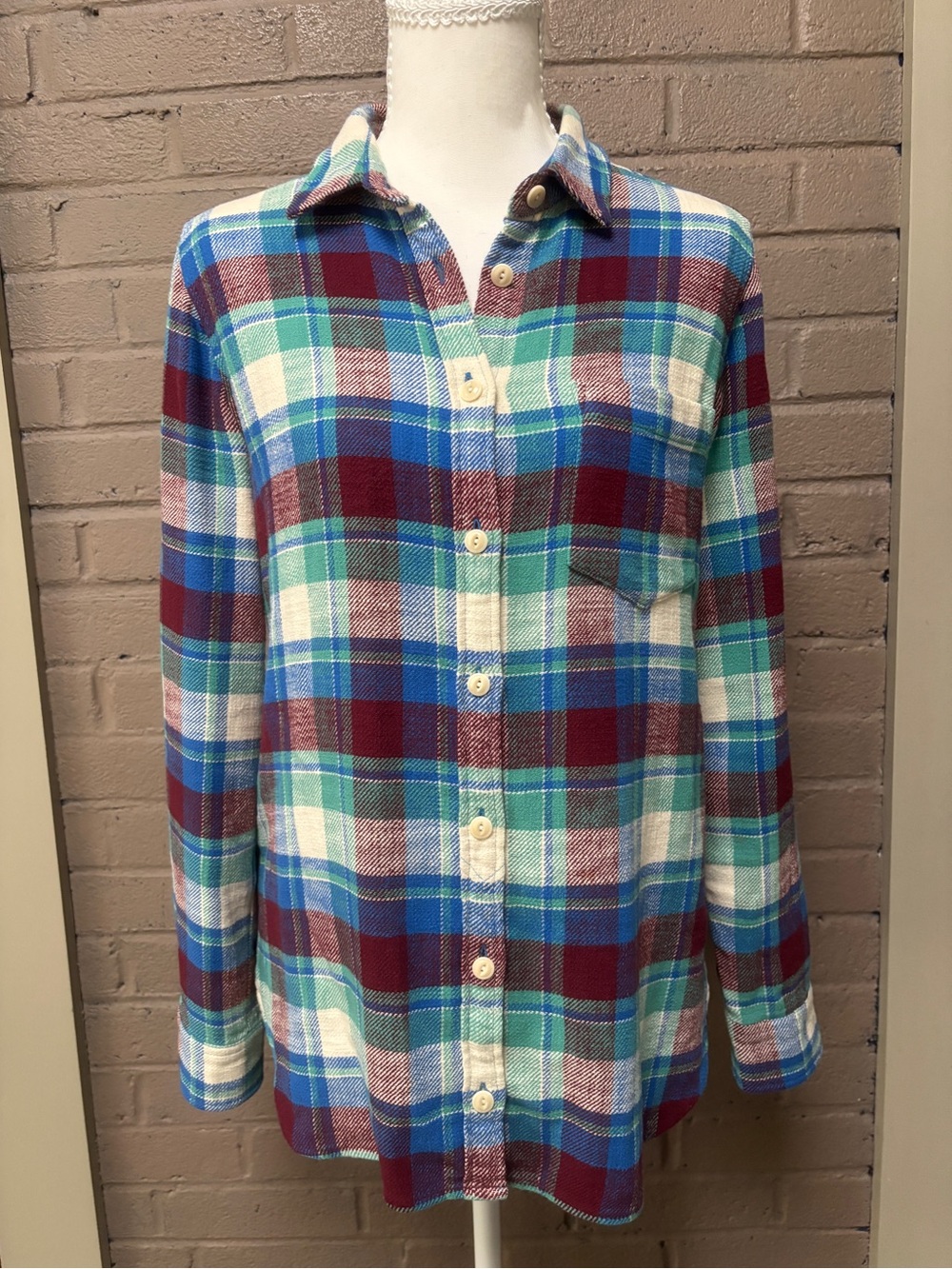 J. Crew cotton flannel plaid button-down 4
